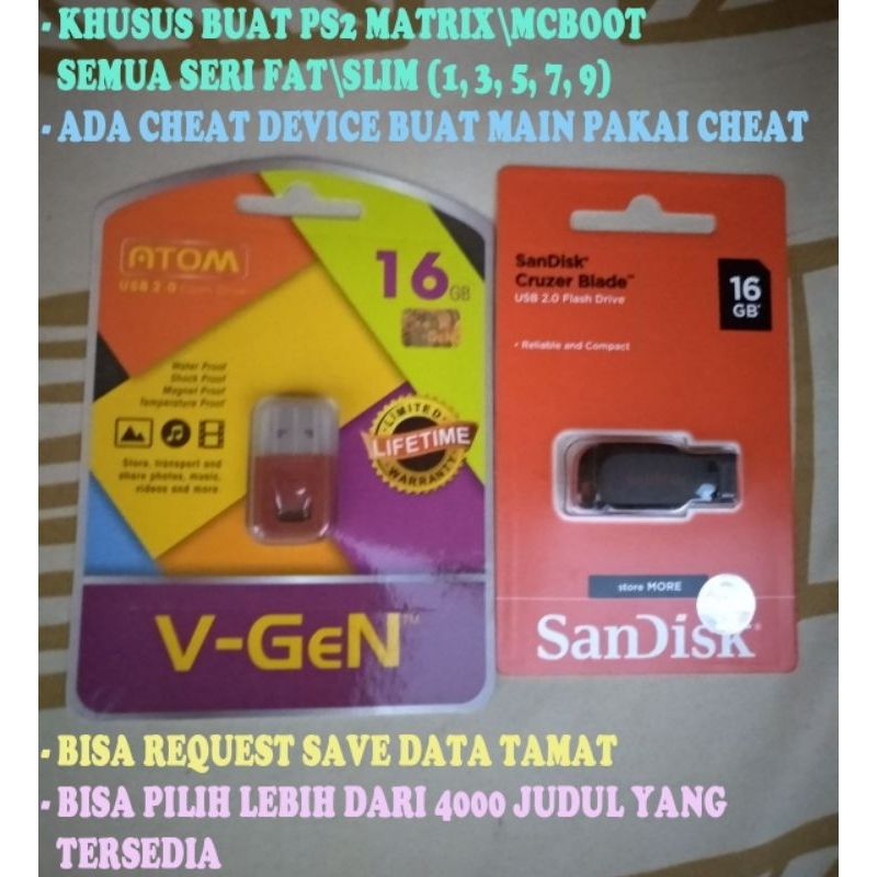 Flashdisk PS2 16GB Fullgame buat PS2 Semua Seri - Bisa Request