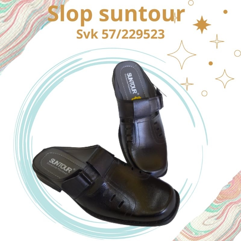 SLOP PRIA SEPATU SANDAL KULIT SUNTOUR
