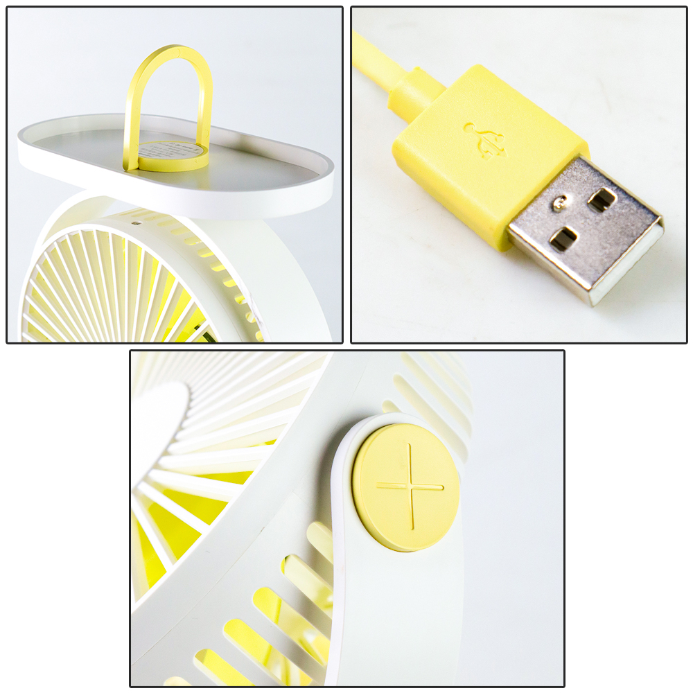 Kipas Angin Meja Portable Desk Fan Mini USB Charging - 379 - White