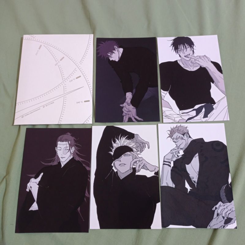 1 set warm postcard jujutsu kaisen toji gojo megumi sukuna geto