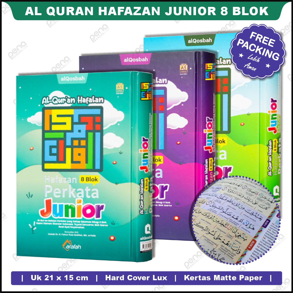 AlQuran Kecil Hafalan Hafazan 8 Blok Perkata Junior Ukuran A5