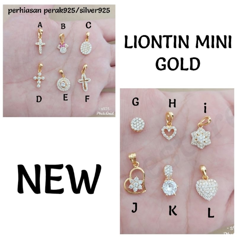 LIONTIN MINI GOLD PERAK ASLI 925 LAPIS MAS KUNING LTGBGOLD