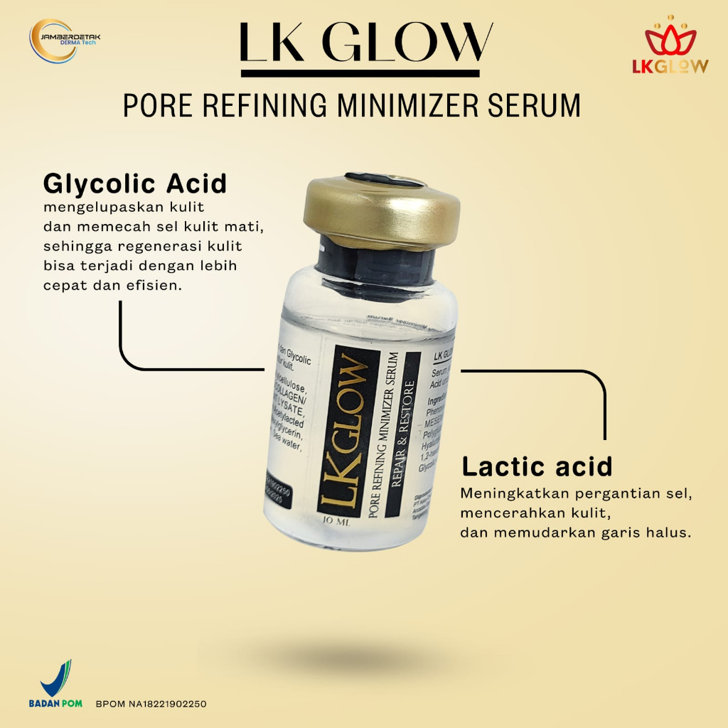 LKGLOW LK GLOW CARE  serum bopeng scar repair and restore 10 ml acne scar untuk perbaikan kulit sudah BPOM RI