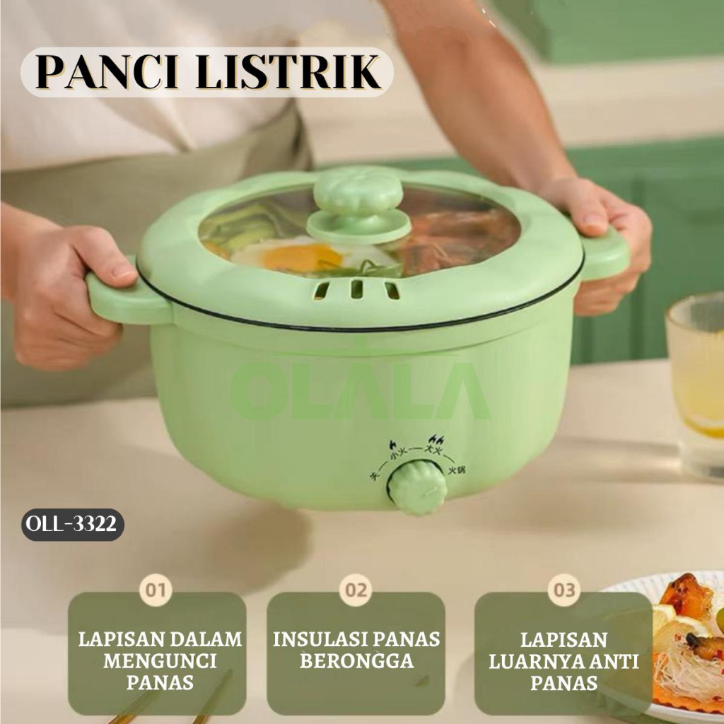 PANCI LISTRIK SERBAGUNA 2L ELEKTRIK ANTI LENGKET AX-3322