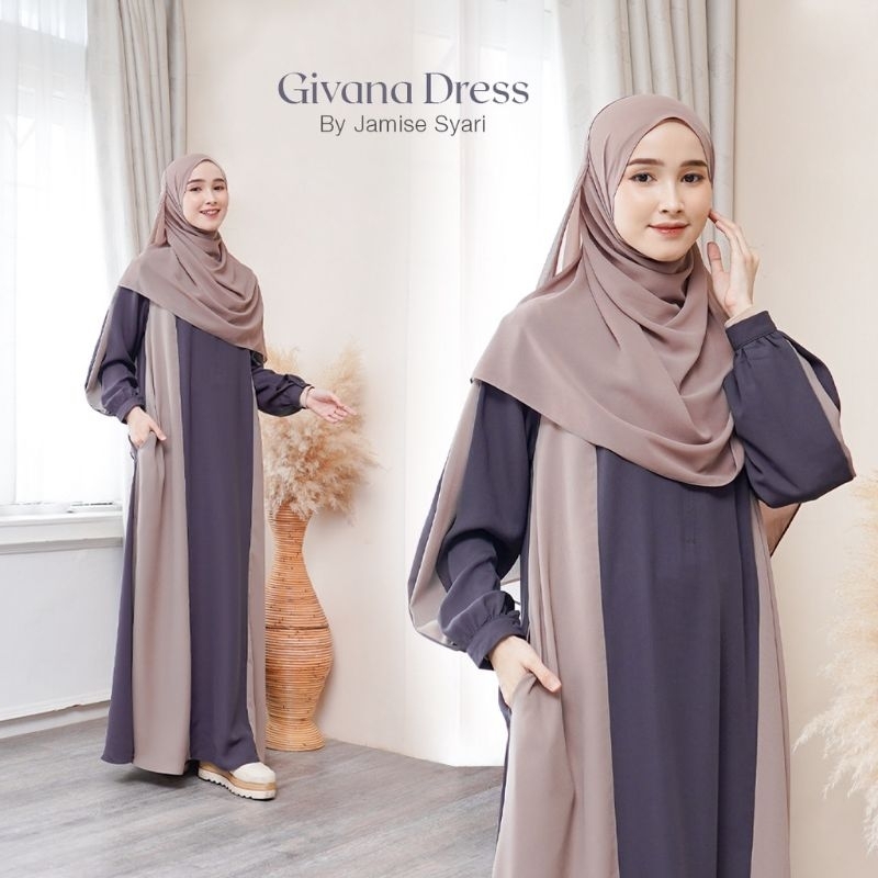 Jamise - Givana Dress | Jamise Syari | Faezia Official Shop - Givana abaya baju dress gamis populer 