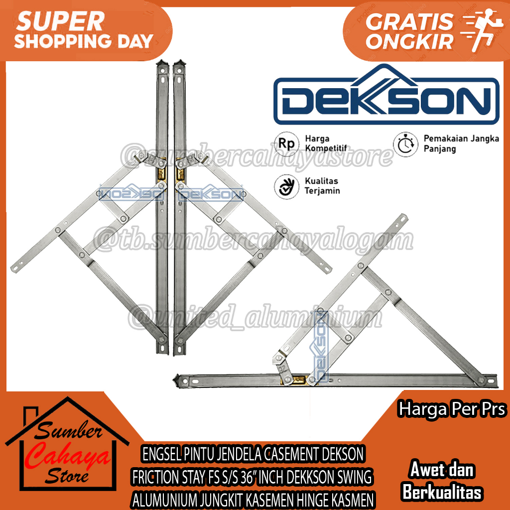 FRICTION STAY FS S/S 36” INCH DEKSON ENGSEL JENDELA CASEMENT DEKKSON KASMEN KASEMEN KASMAN KASMANT H