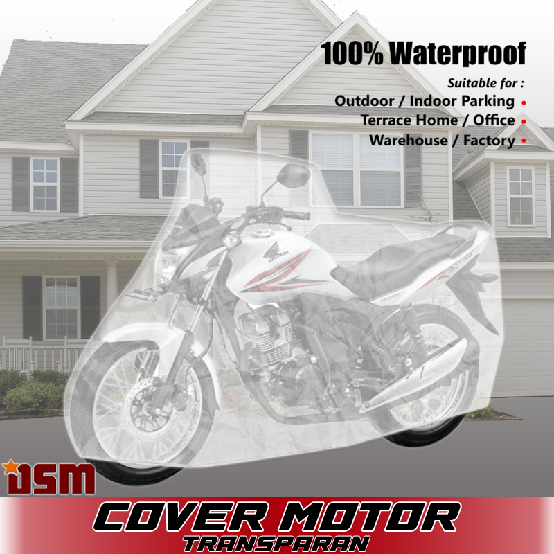 Cover Motor Transparan Waterproof Bahan Plastik Tebal