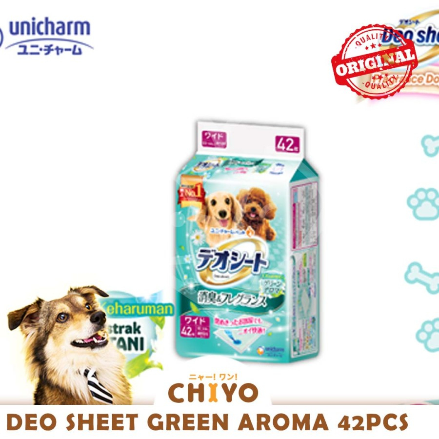 UNICHARM DEO SHEET ANJING WIDE 42 PCS (FLORAL/GREEN AROMA)