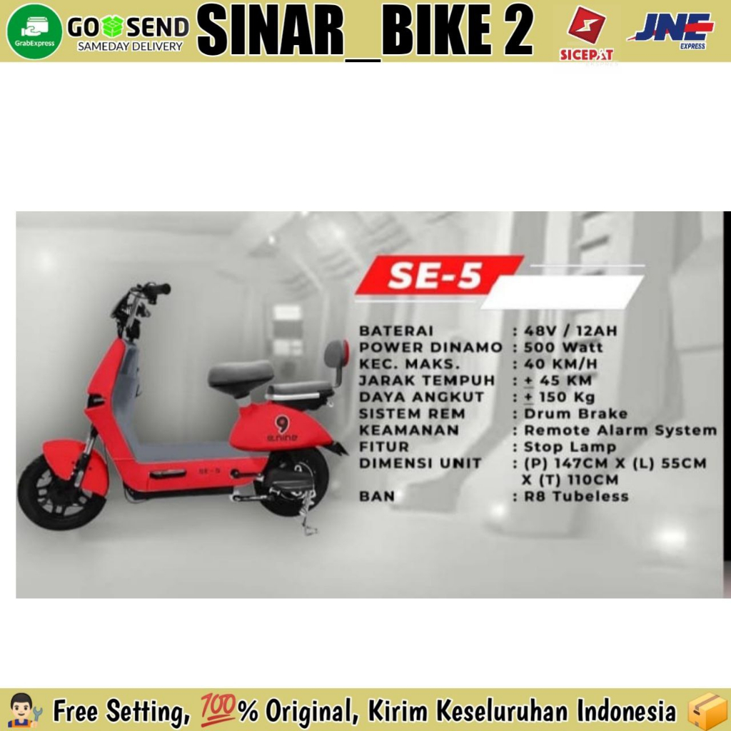 Sepeda Listrik Electric Bike E-Nine SE 5 Dinamo 500 Watt