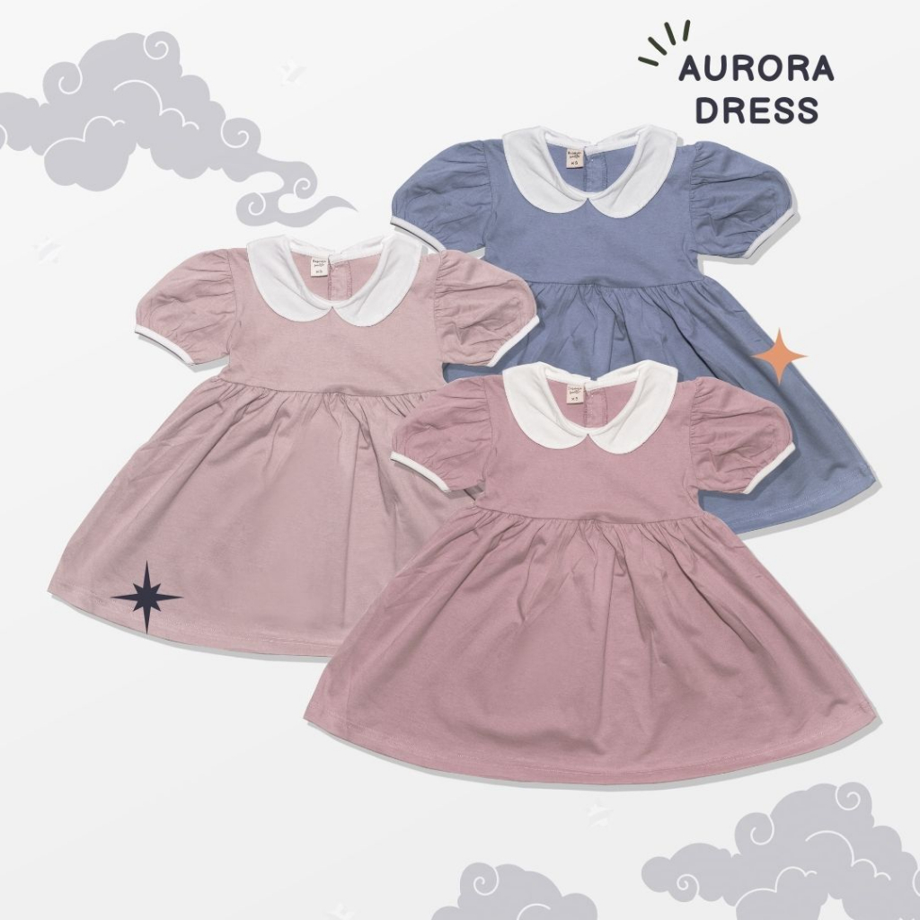 Bajubaja Aurora dress junior / dress anak rok pendek baju perempuan material cotton combat 24s