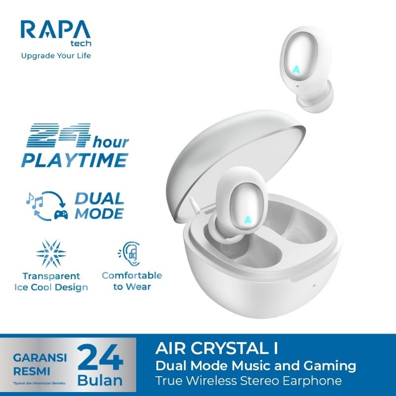 Rapa TW3031 Air Crystal Bluetooth 5.3 TWS Earbuds Dual Mode Ultra Low Latency