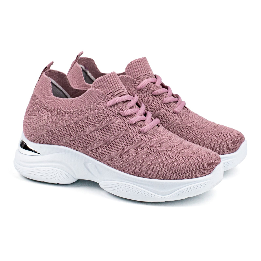 Sepatu Sneakers Wanita Model Tinggi Sport Casual Model Terbaru Pakai Tali TG9603
