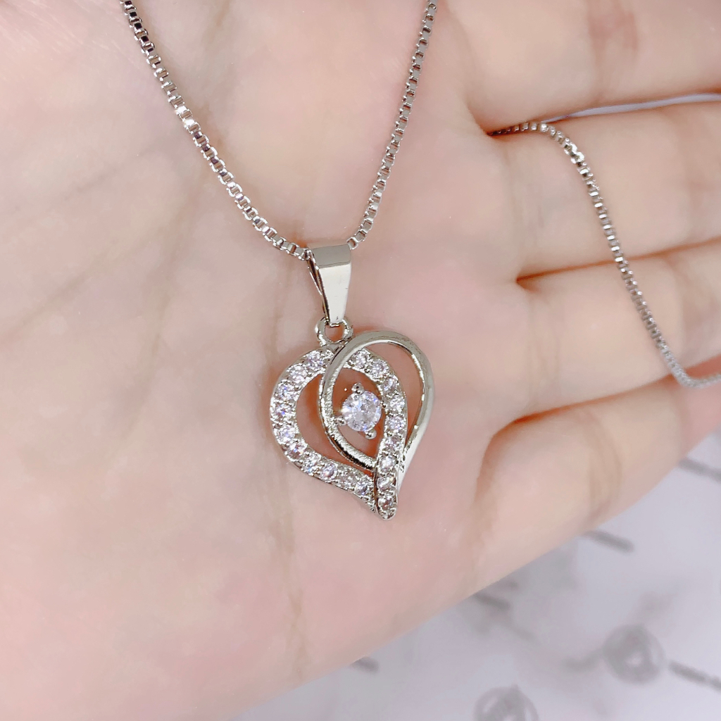 Kalung Xuping Silver Perhiasan Fashion Wanita liontin Permata Bulat *54