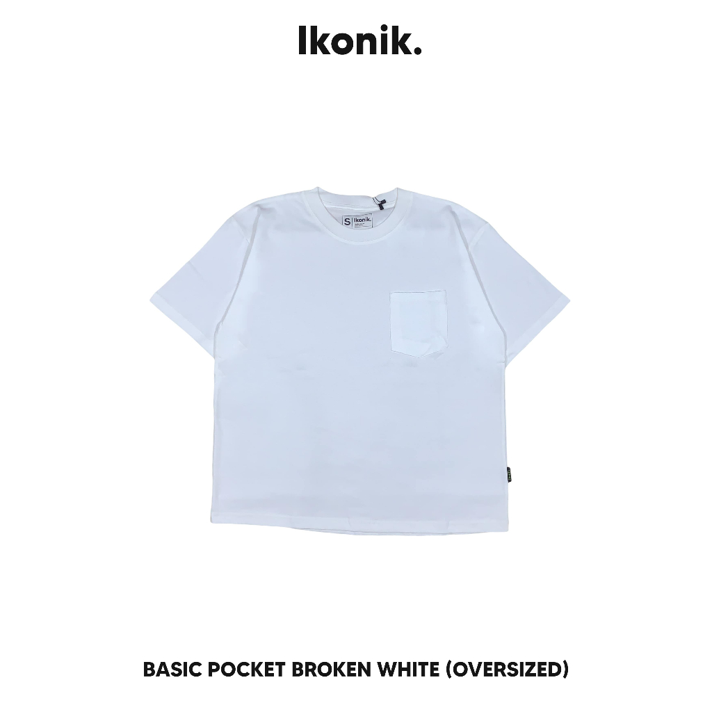 Ikonik Pocket Oversized Tshirt Broken White | Kaos Polos Unisex