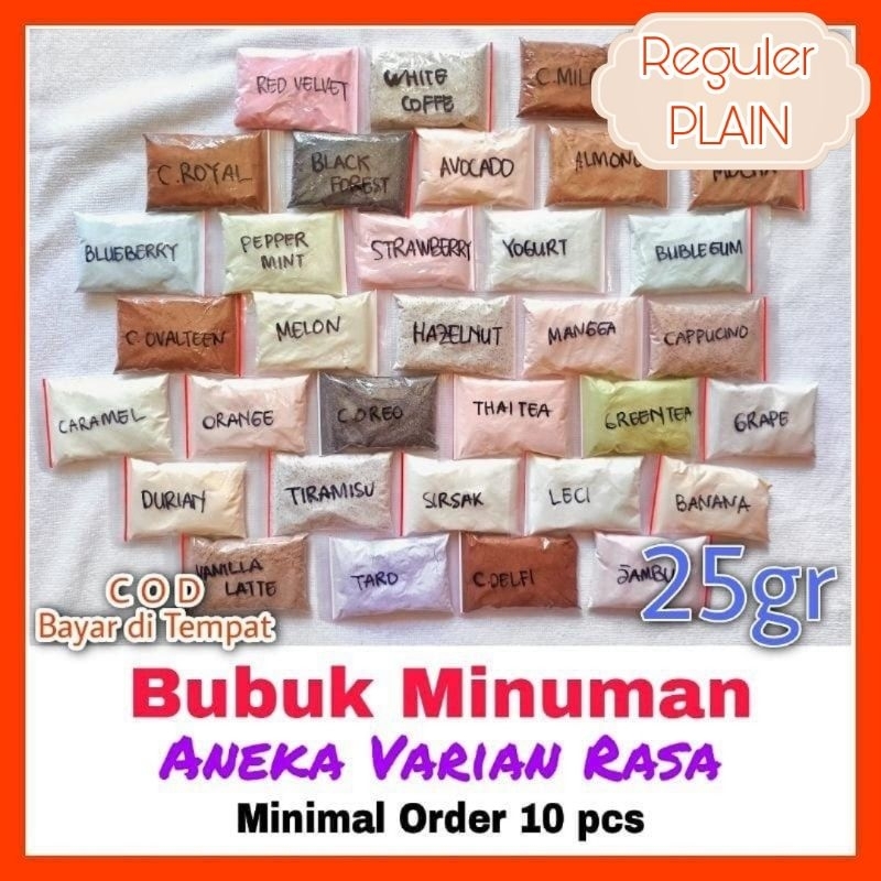 Bubuk Minuman Rasa Premium MIX 25gr Serbuk Minuman Rasa dan Teh Kekinian