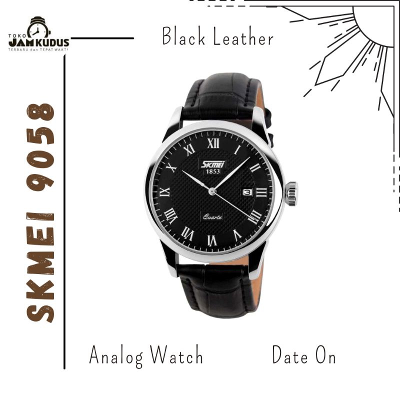 JAM PRIA SKMEI 9058 BLACK ORIGINAL
