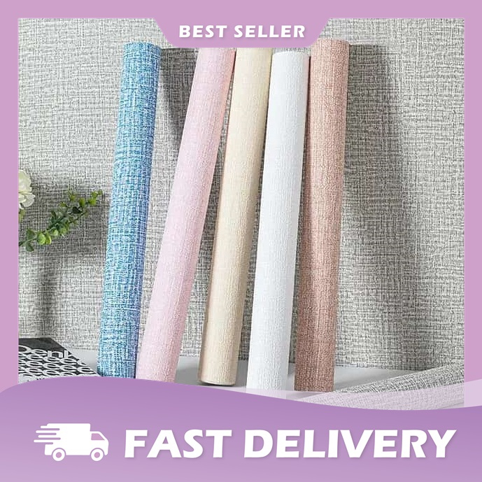 WALLPAPER FOAM LINEN ROLL FOAM / LINEN WALLPAPER DEKORASI KAMAR MURAH