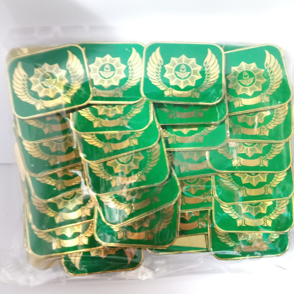 tanda topi hw 100pcs premium kuningan lapis resin pin hizbul wathom