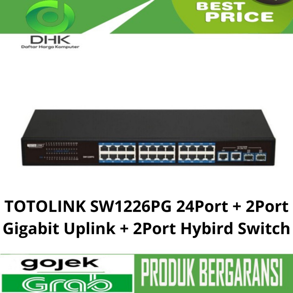 TOTOLINK SW1226PG 24Port + 2Port Gigabit Uplink + 2Port Hybird Switch