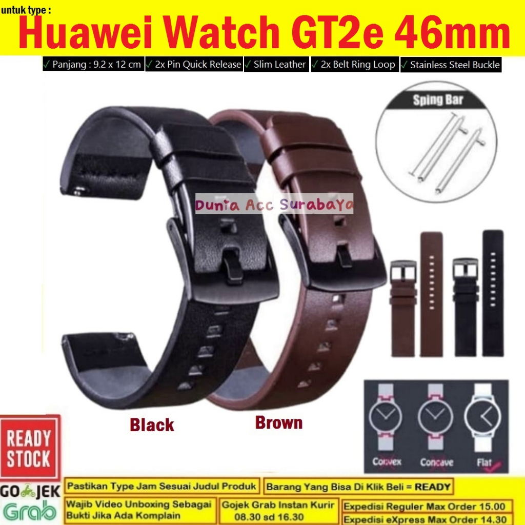 Tali Strap Jam Tangan Huawei Watch GT2E GT 2E GT2 E 46MM Genuine Leather Kulit