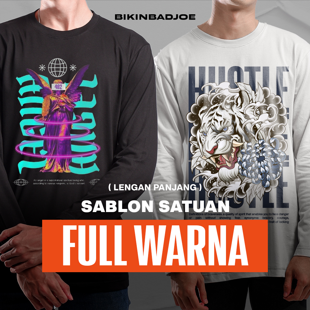 KAOS SABLON SATUAN - FULLWARNA (LENGAN PANJANG)