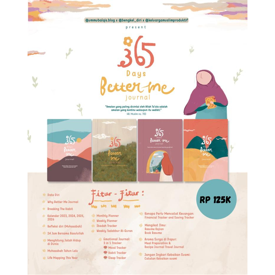 

Grosir 12 pcs, 365 Days Better Than Me Journal