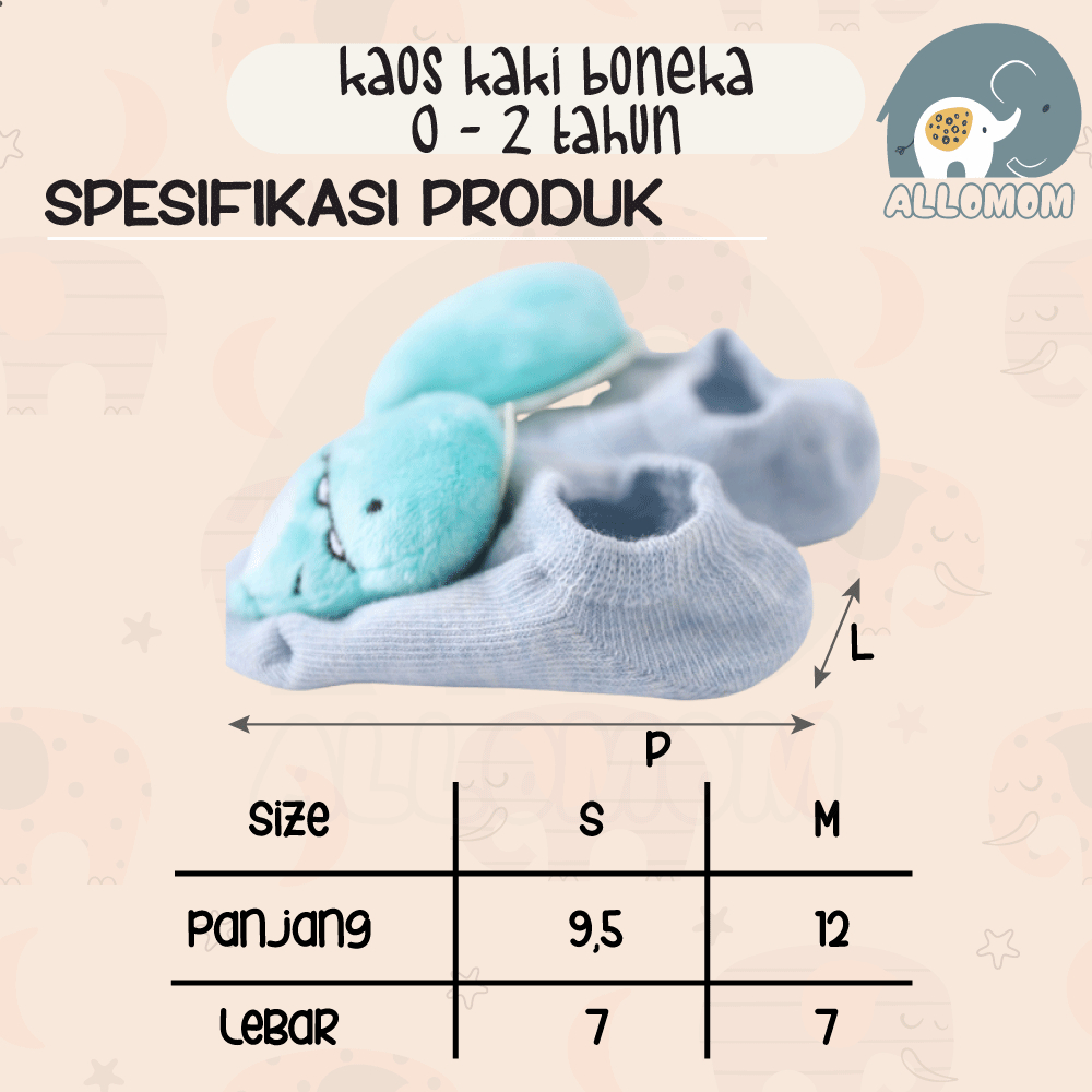 Kaos Kaki Bayi Boneka Karakter 3D Sepatu Anak Lucu Kaos Kaki Anti Slip Murah Baby Sock