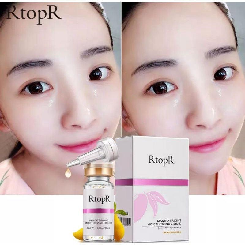 Rtopr Mango Bright Moisturizing Serum Serum Pemutih Anti Kerut Pelembab Wajah Perawatan Kulit Serum Anti Penuaan Wajah Jerawat Bersih Berseri-10ml