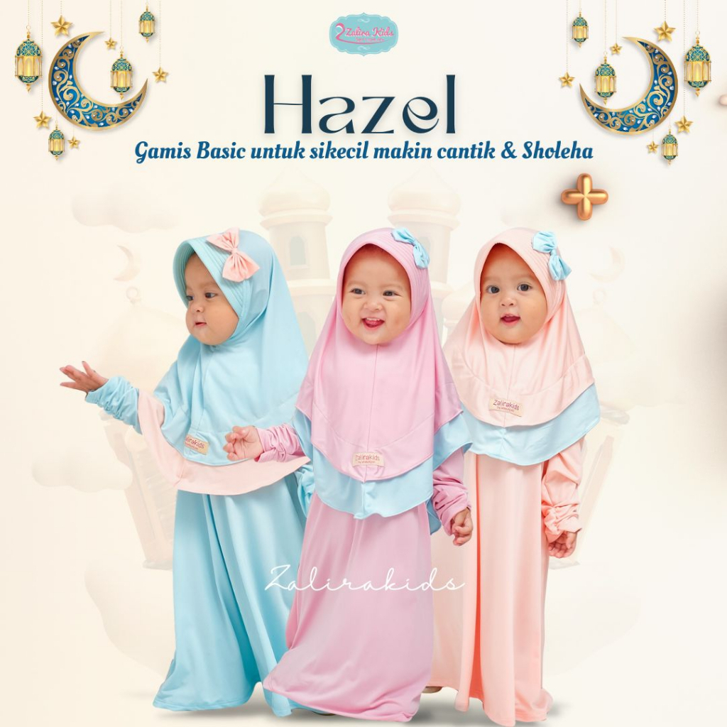 Hazel Series Gamis Lebaran anak perempuan 2023 UMUR NEWBORN - Umur 2 TAHUN Original zalira Kids terbaru | Dress muslim anak