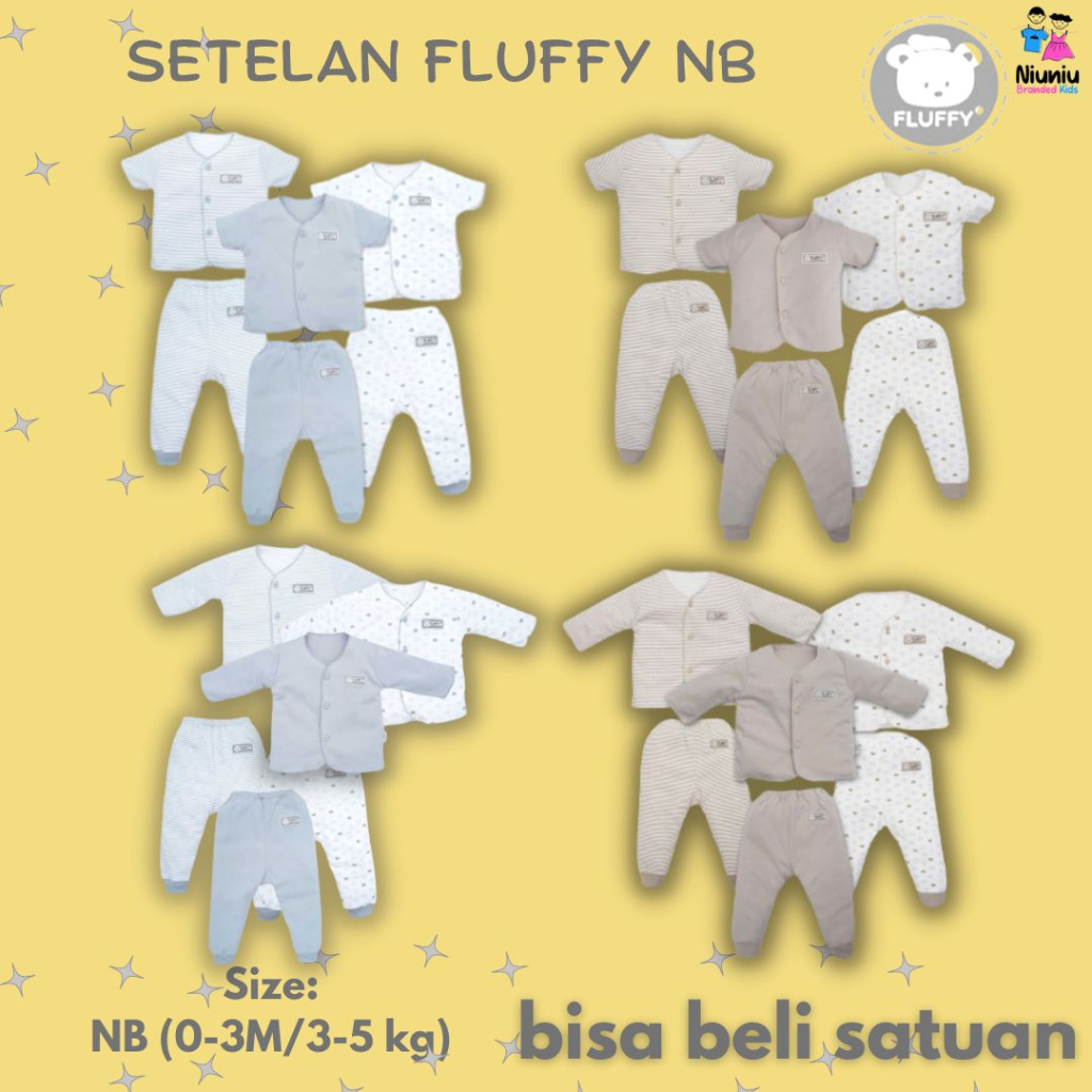 Setelan Oneset Atasan Bawahan Piyama Baju Tidur Neci Fluffy Baju Bayi Anak Kids Laki laki Perempuan 
