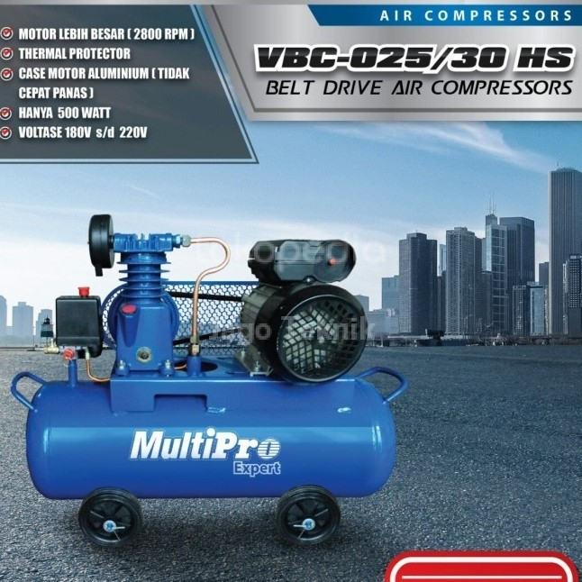 Multipro KOMPRESOR VBC 025/30 HS MULTIPRO 1/4 hp 30 liter 1 phase belt