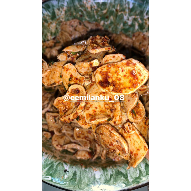 

250 GR Basreng koin cikruh bulat/basreng pipih viral pedas daun jeruk by cemilanku/snack kiloan