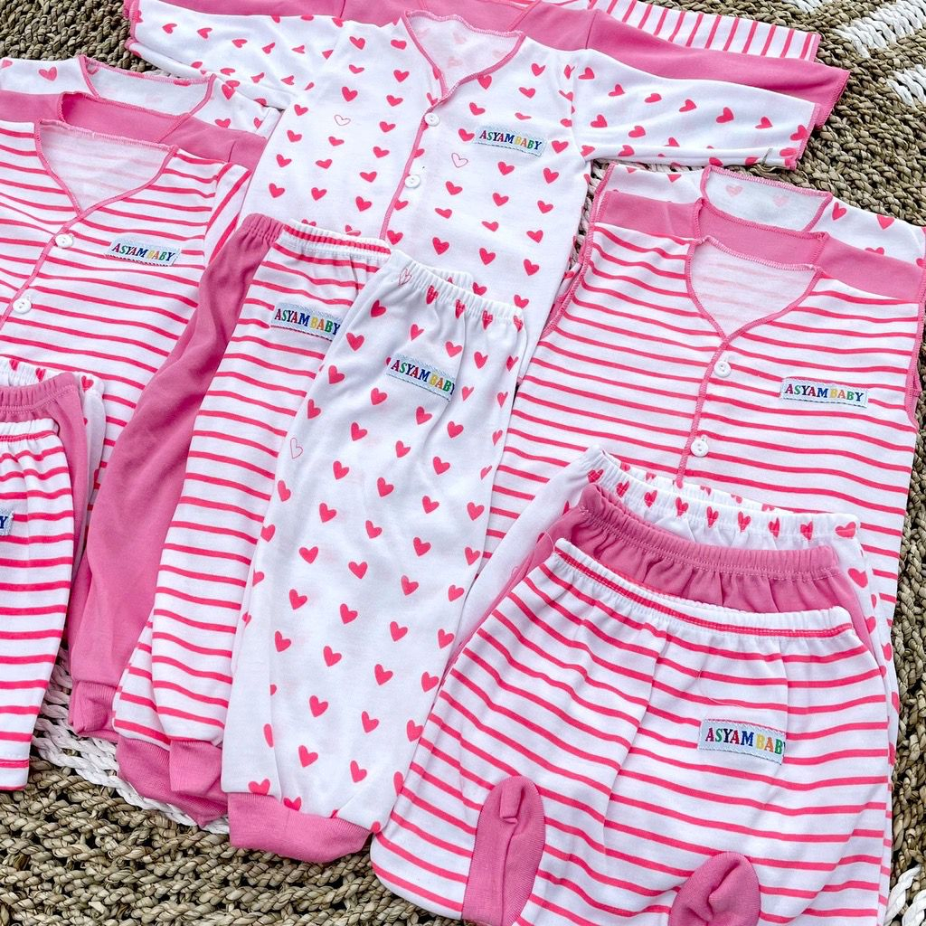 18 PCS Baju Bayi Celana Bayi Setelan Bayi Perempuan Baju Bayi Perempuan PINK Newborn Baju Bayi Baru Lahir Baju Bayi Kekinian DNW BABY