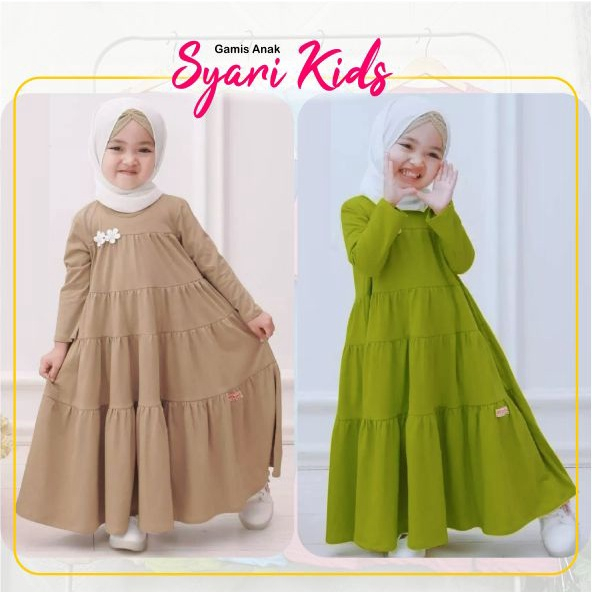 VS - Gamis Anak Syari Kids / Gamis Anak Rumbai Full usia 3-6 thn