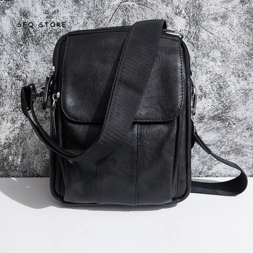 Tas Selempang Kulit Pria Man Crossbody Sling Bag Premium Impor SFQ Store