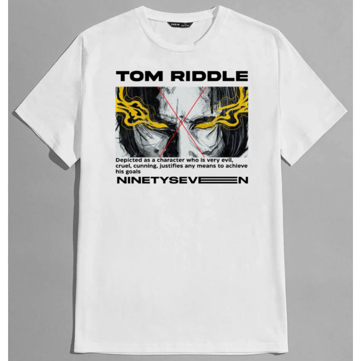 Ninety Seven T-Shirt Kaos Motif TOM RIDDLE Putih Keren Katun combed 24s 100%