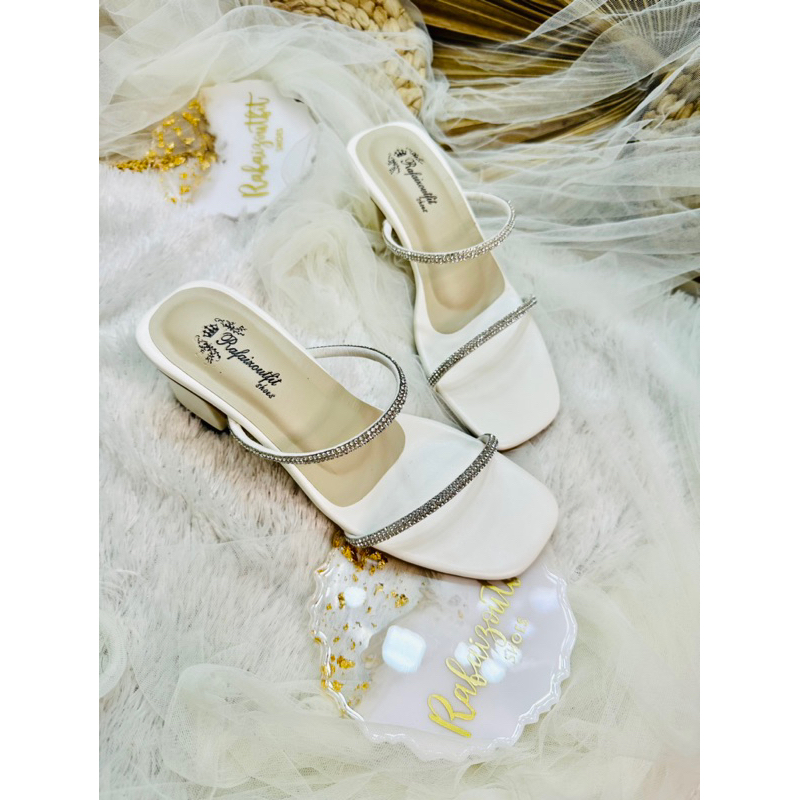 sandal wanita putih monie 5cm chunky