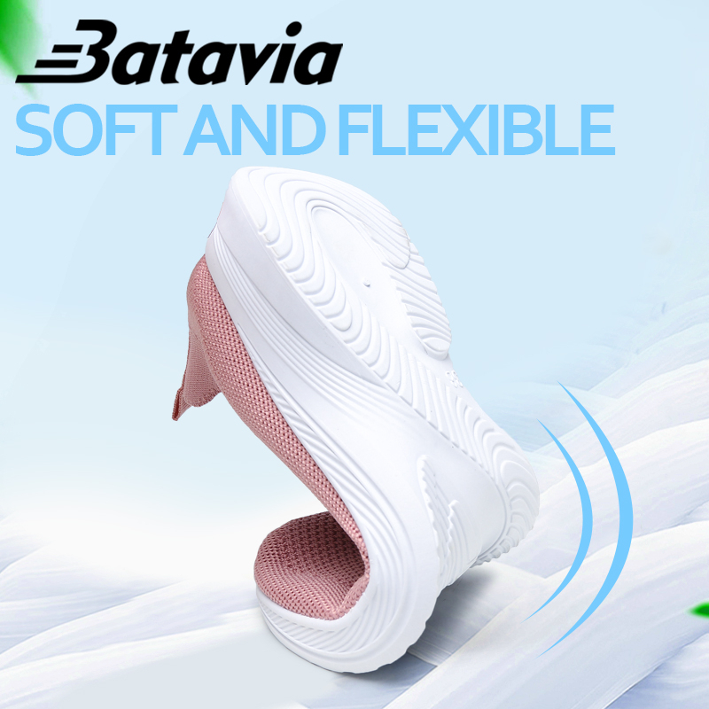 Batavia terbaru impor Sepatu rajut wanita Sepatu Wanita Dewasa Fashion Sepatu wanita olahraga premium perempuan rajut sepatu renda wanita sepatu lari anak perempuan Baru Shoes Sport Original Pink Hitam Abu sekolah korea Onlinemall N11