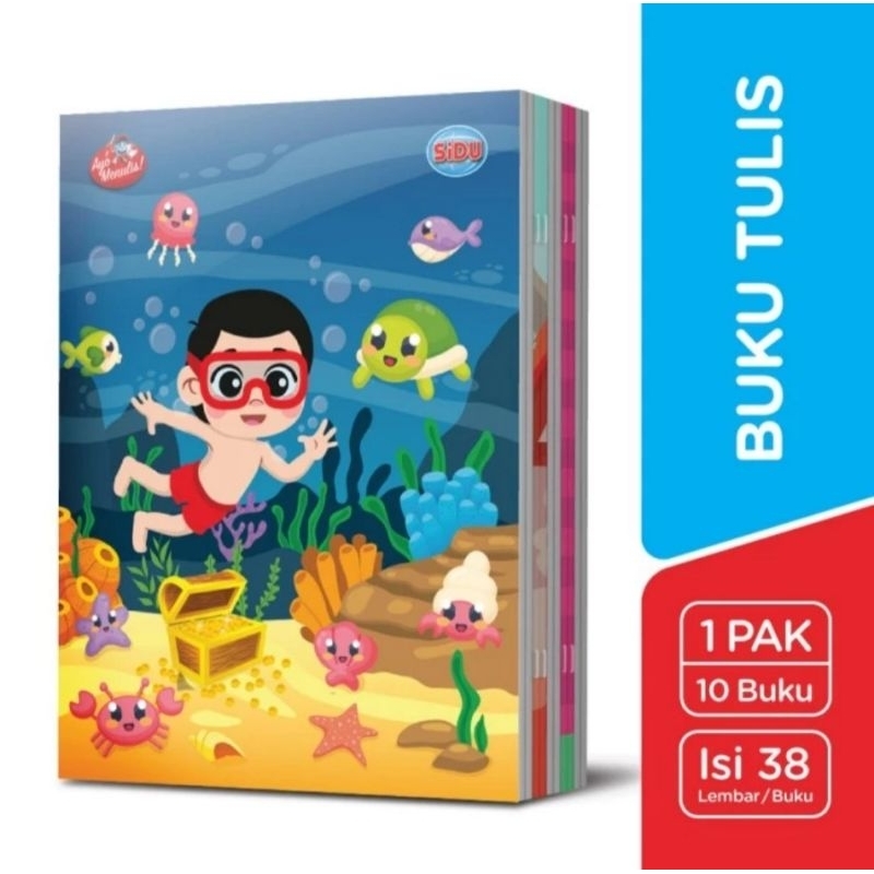 

SIDU Buku Tulis 38 Lembar Tebal 1 Pak Isi 10 Buku