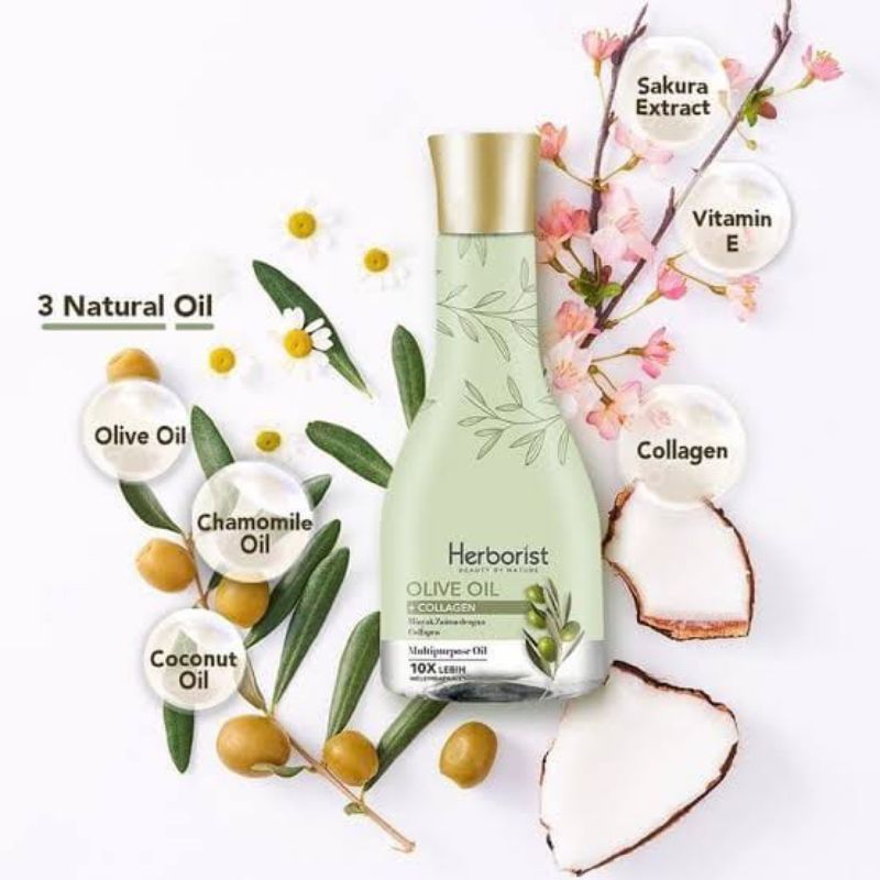 Herborist Olive Oil + Collagen / Minyak Zaitun Dengan Collagen 75ml