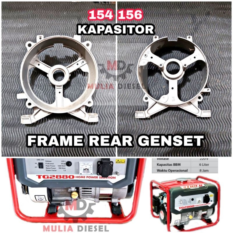 Frame Rear Housing Dudukan Dinamo Mesin Genset Generator Crankcase ET1500 154 156 Kapasitor AVR
