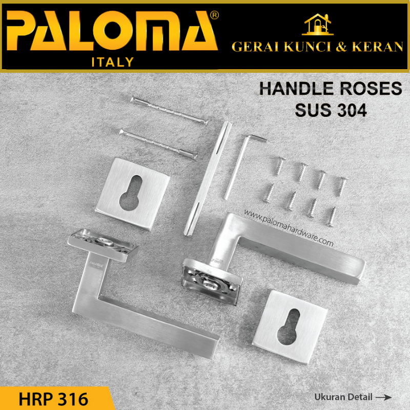 Handle Pintu Roses PALOMA HRP 316 LHT CALVO SQ STAINLESS STEEL