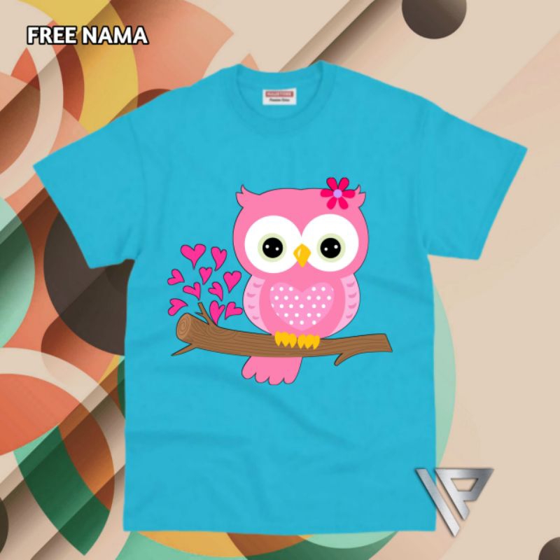 BAJU ANAK KAOS ANAK Unisex Gambar Burung Hantu BAHAN PREMIUM