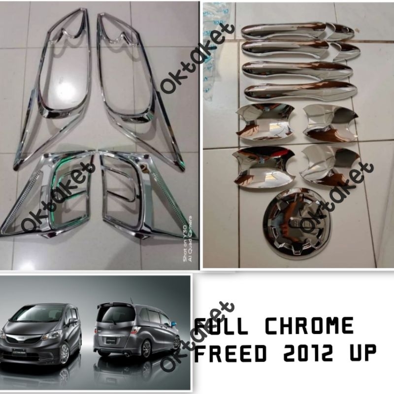 paket lengkap New Freed 2012 2013 2014 garnish depan belakang outer handle tank cover chrome