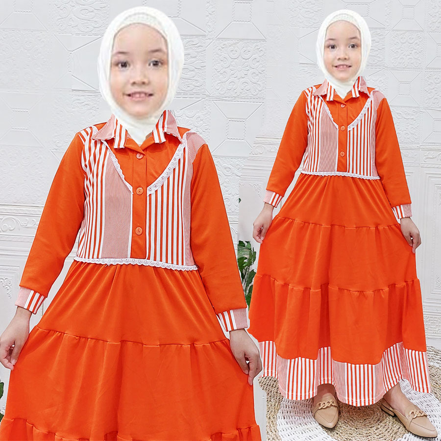 CARLINA ALEA 2in1 DRESS BEST OF MY LOVE ANAK PEREMPUAN RUFFLE  ROMPI VEST SALUR