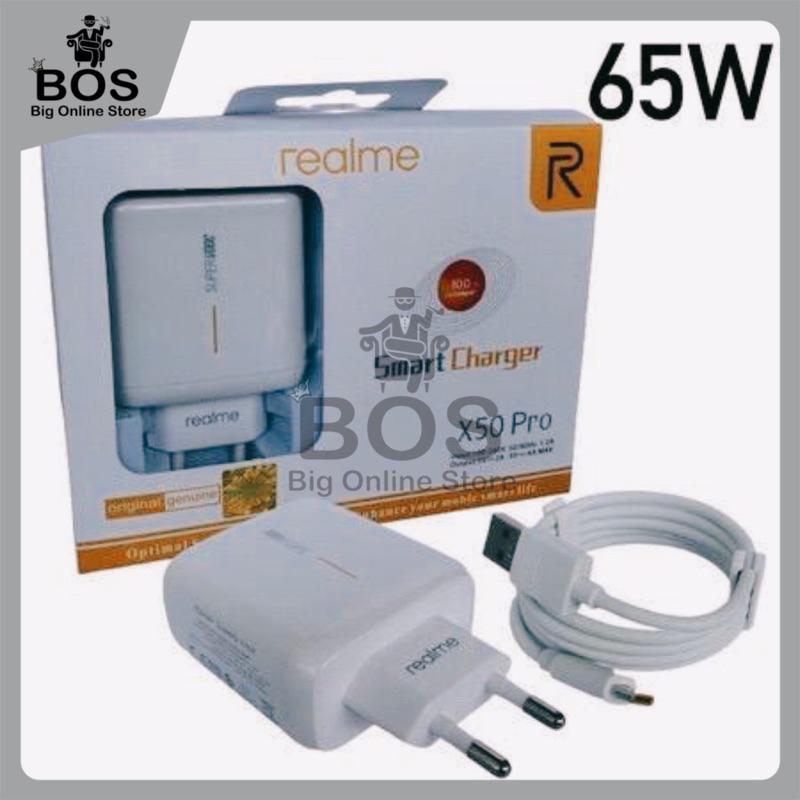 BOS - TC REALME X50 PRO 65W 1USB MICRO &amp; TYPE C | CHARGER CASAN VOOC