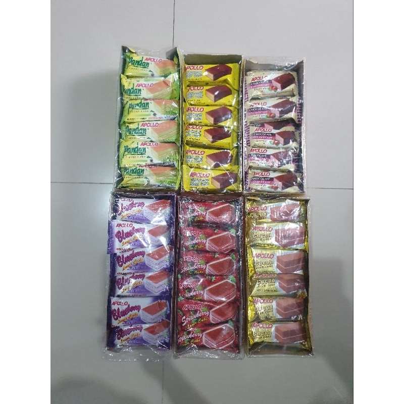 

Apollo layer cake bolu ( ada 6 varian ) isi 24 pcs / box