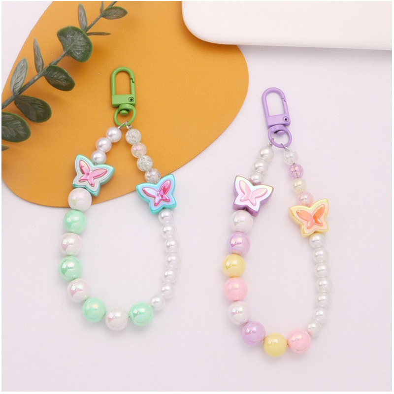 Candy Butterfly Cantolan Gantungan HP Universal Airpods Phone Key Chain Lanyard Lucu