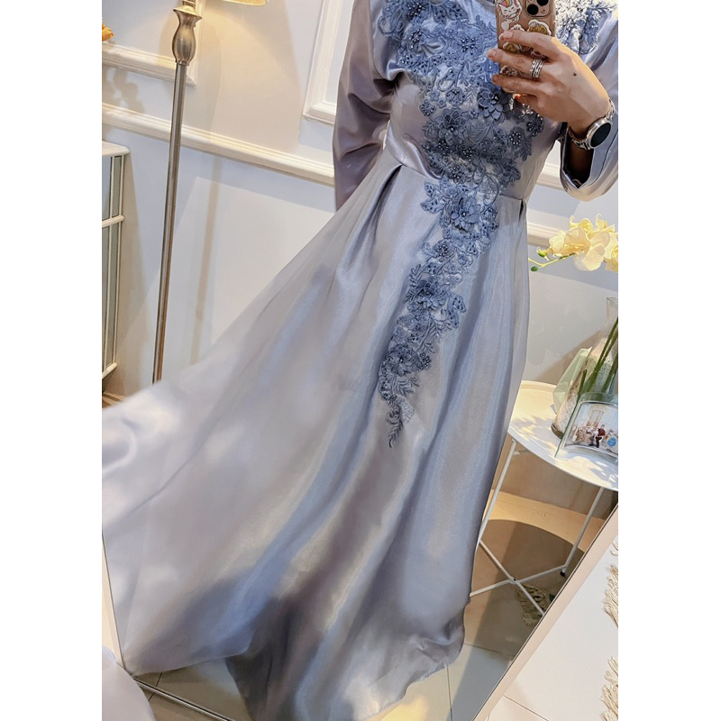 Dress Pesta butik with Organza bordir 3D payet // Baju pesta dress pesta kebaya dress brokat dress p