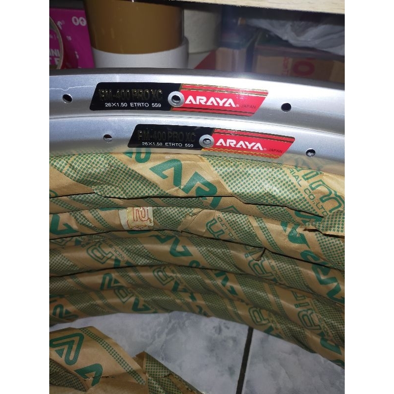 Rims Velg Sepasang Araya RM-400 Pro XC 32 hole 26 inch Kondisi NOS mulus Not Ritchey Wolber Mavic We